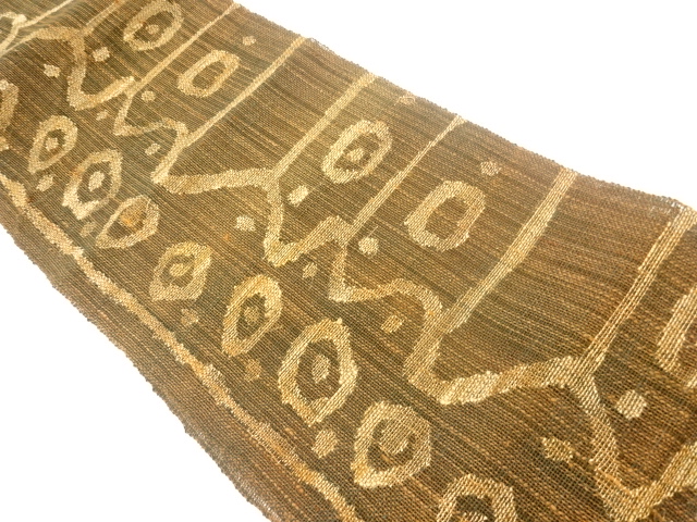 JAPANESE NAGOYA OBI FOR SUMMER / TSUMUGI / WOVEN ABSTRACT